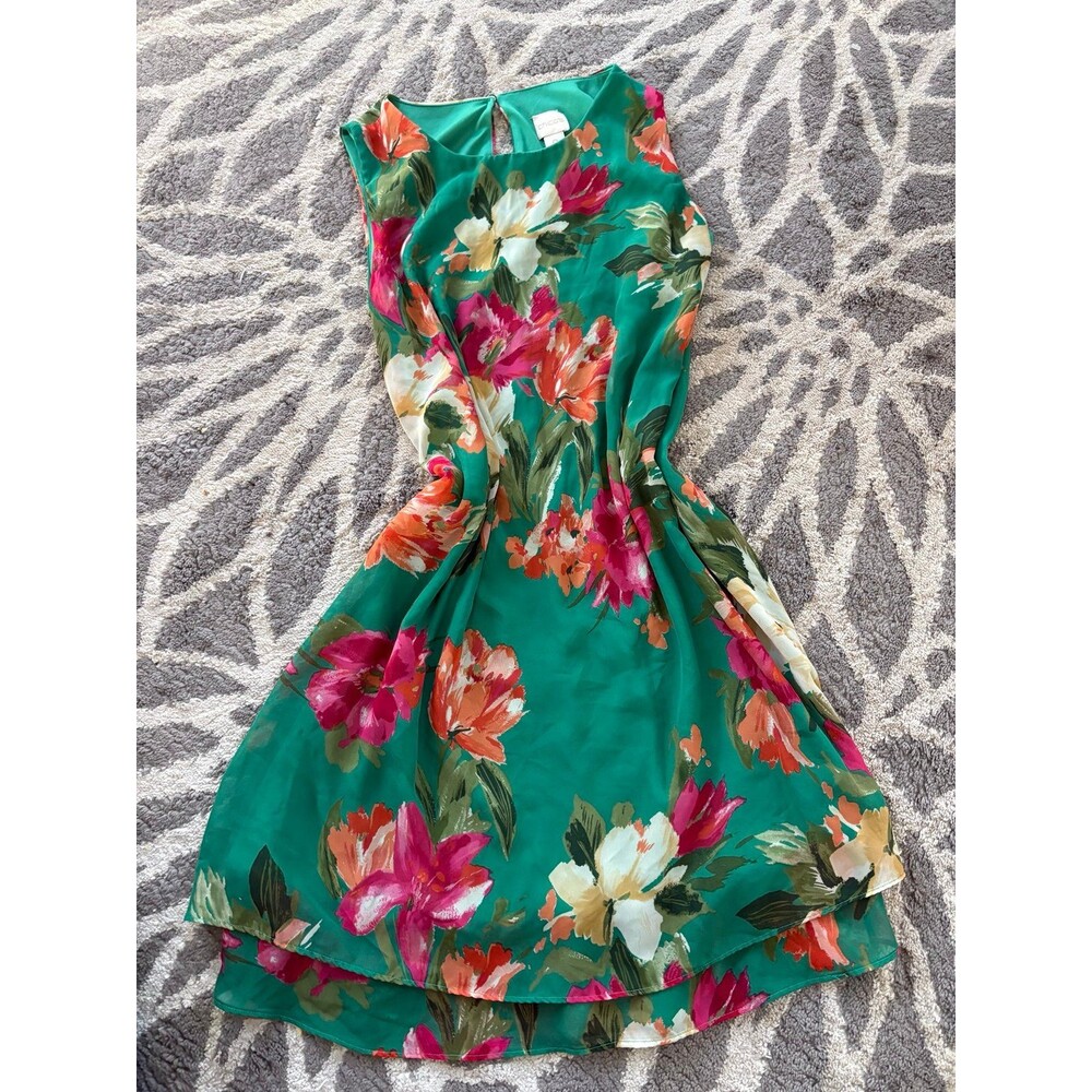 Green Floral Chico’s Shift Dress